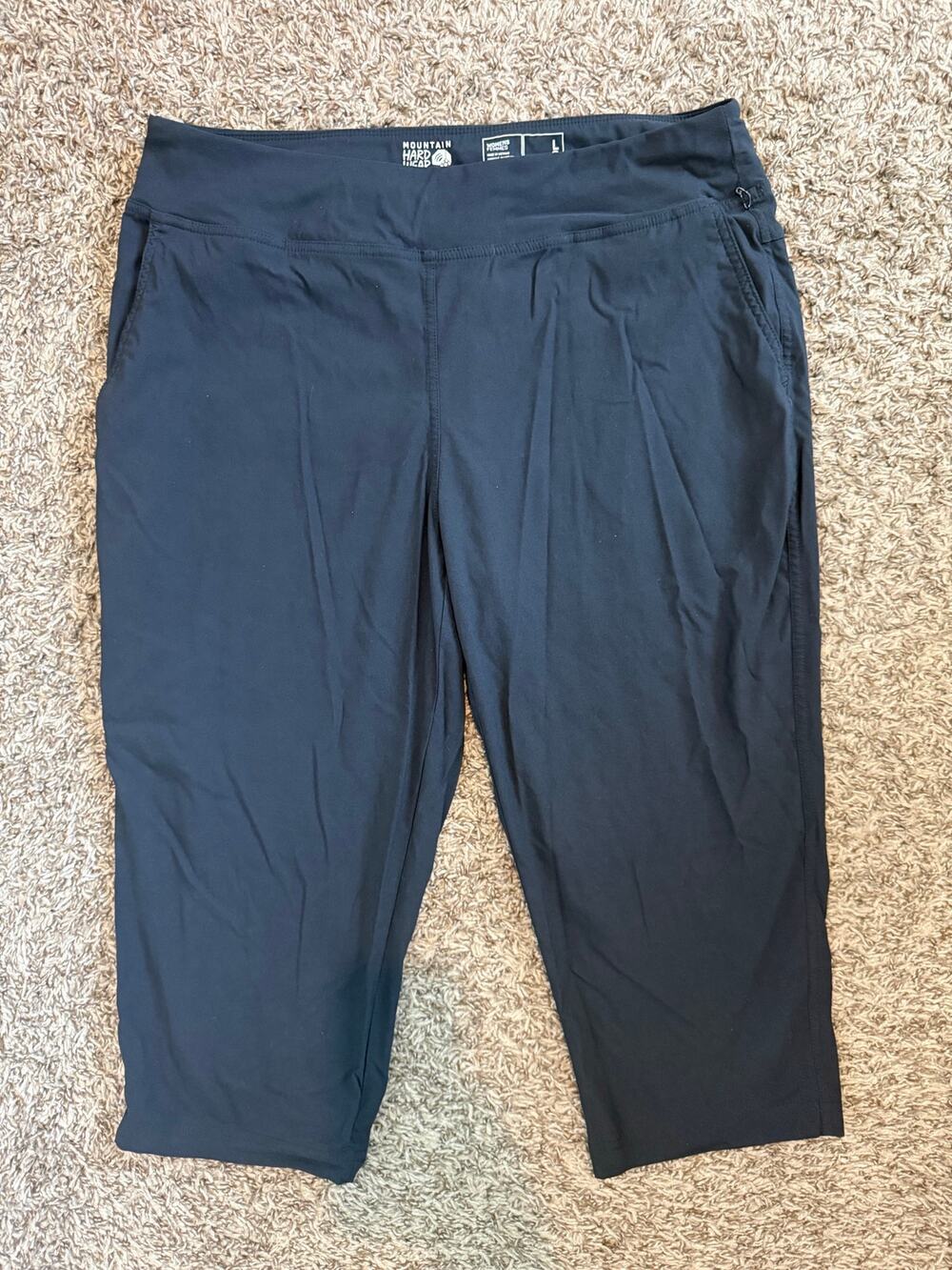 Mountain Hardwear Women's Large Capri Pants Black Activewear Hiking Outdoors